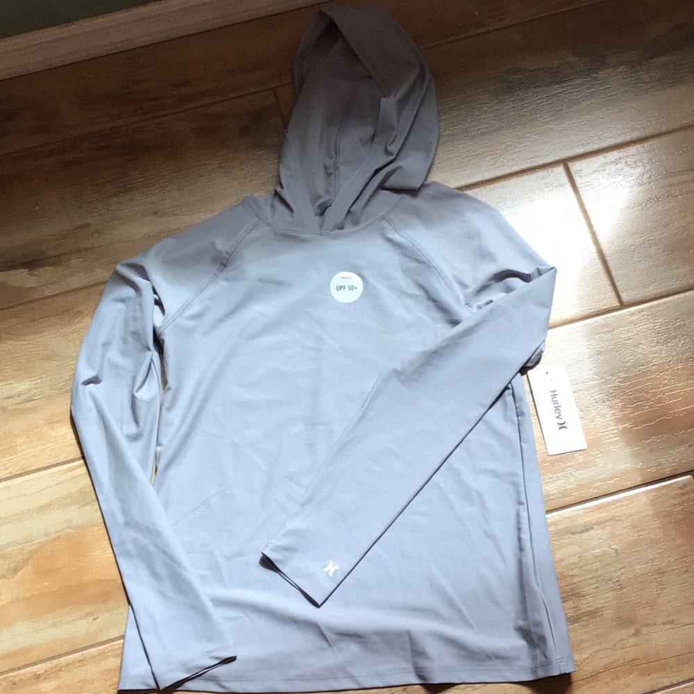 Hurley Hooded Long Sleeve sun Shirt - Light Gray